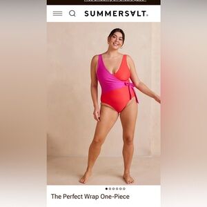 NEVER WORN, NWT Summersalt The Perfect Wrap One Piece Hibiscus & Grapefruit
